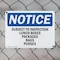 Signmission Subject To Inspection Lunch Boxes Packages, 18 in W x Rectangle, Plastic OS-2PACK-NS-P-1218-L-16637 - alternate 3